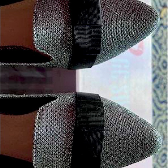 Black bow and Gray with sparkles flat shoes for woman  - size 6.5 - Picture 3 of 6